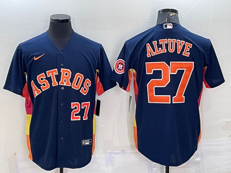 Men Houston Astros #27 Altuve Blue Game Nike 2022 MLB Jerseys